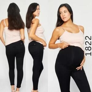 1822 Denim Maternity Skinny Stretch Super Slim Ankle Jeans Black‎ Size 2/26 NWT